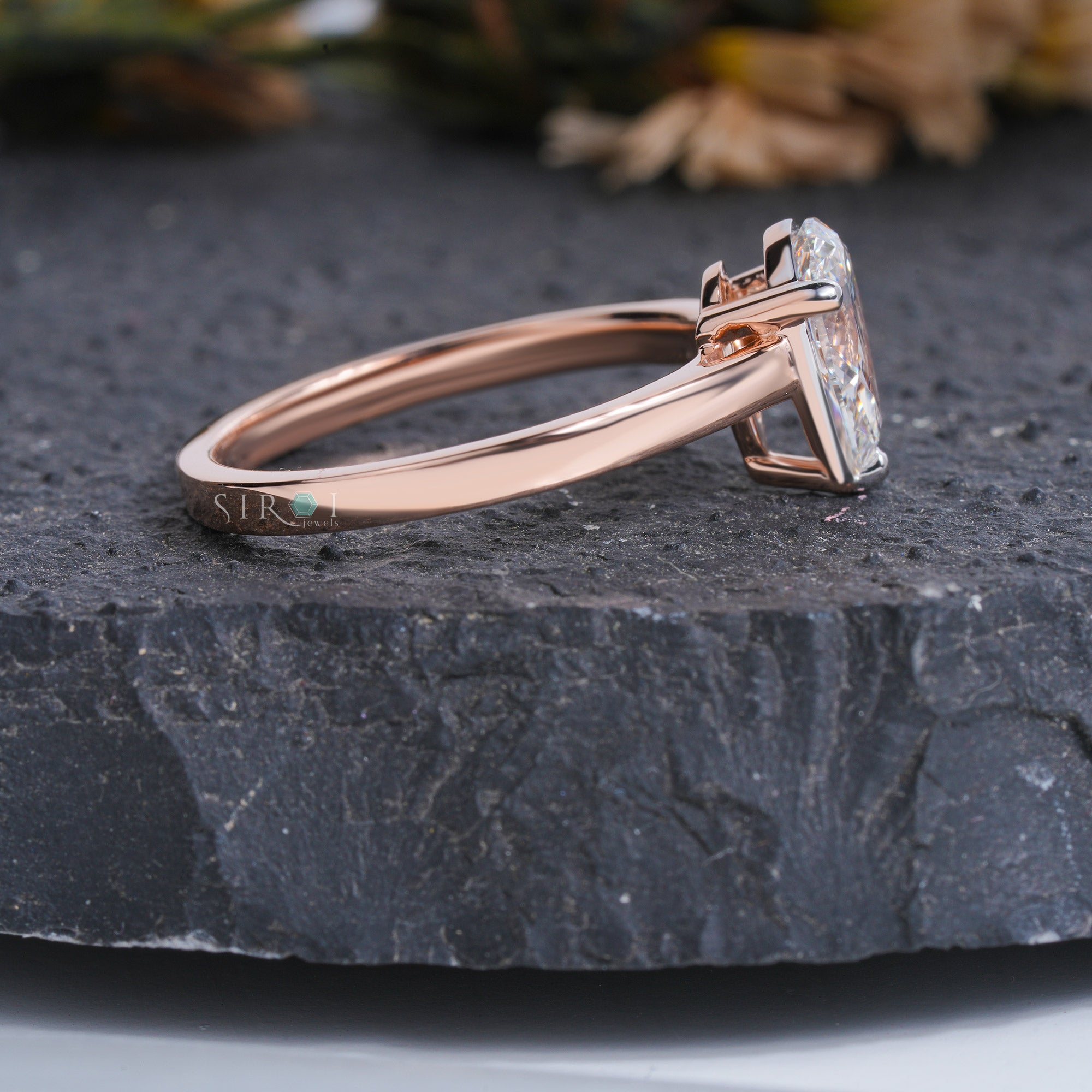Radiant & Emerald Cut Multi-Stone Diamond Ring – Art Deco Inspired Engagement Ring