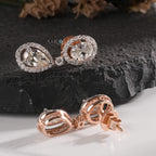 The Aurora Oval & Pear Diamond Halo Drops Earrings