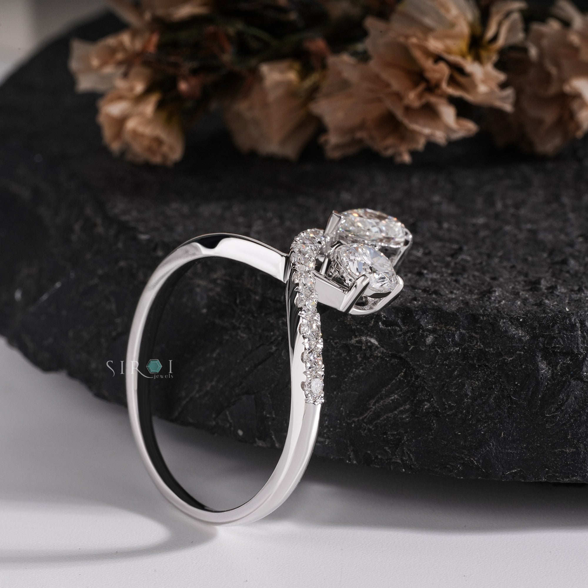 Celestial Swirl Diamond Bypass Ring