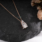 Rose Gold Teardrop Diamond Solitaire Pendant