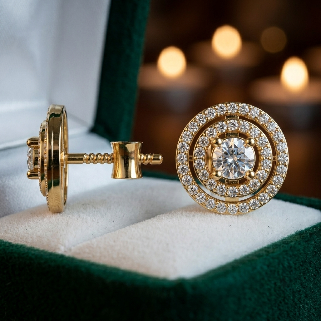 Modern Lab Grown Diamond Celestial Studs, Anniversary Gift