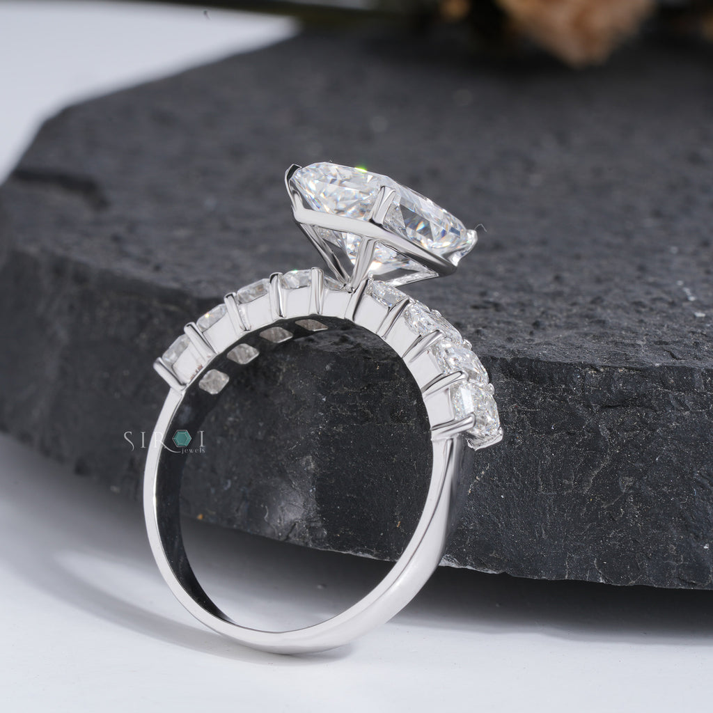 Radiant & Emerald Cut Multi-Stone Diamond Ring – Art Deco Inspired Engagement Ring