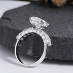Radiant & Emerald Cut Multi-Stone Diamond Ring – Art Deco Inspired Engagement Ring
