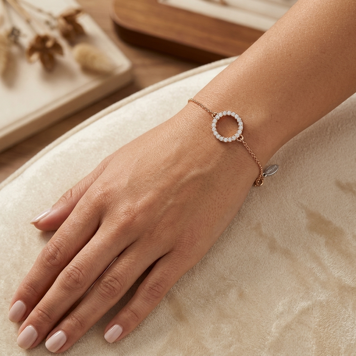 Minimalist Diamond Halo Karma Necklace In 9K Gold To 18K Gold, Sterling Silver