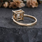 The Eternal Sparkle: Princess Cut Diamond Solitaire with Two-Tone Gold Setting