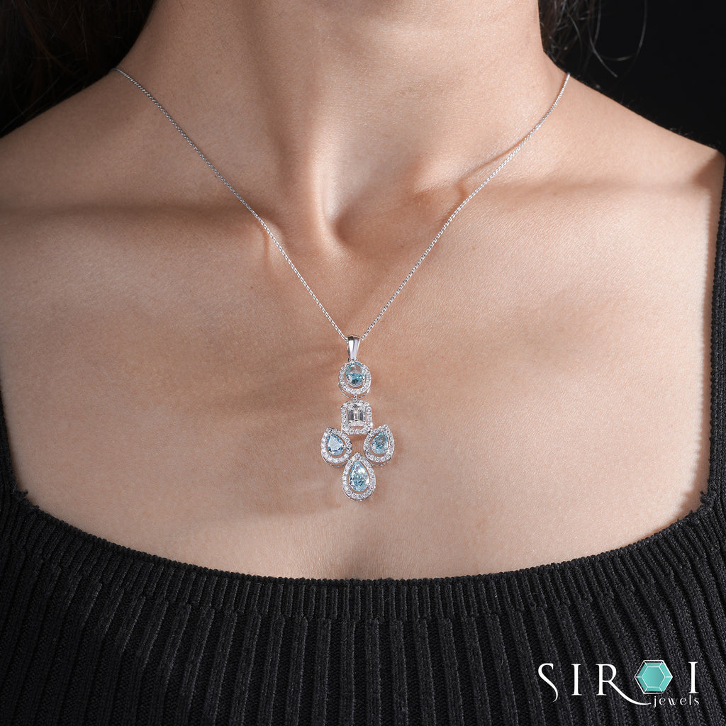 Classic Round Diamond Halo Pendant Gift for Her | Eco-Friendly Sparkle Only |