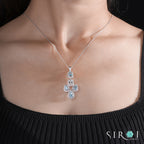 Classic Round Diamond Halo Pendant Gift for Her | Eco-Friendly Sparkle Only |