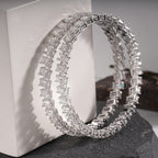 Geometric Step-Cut Diamond Bracelet Set