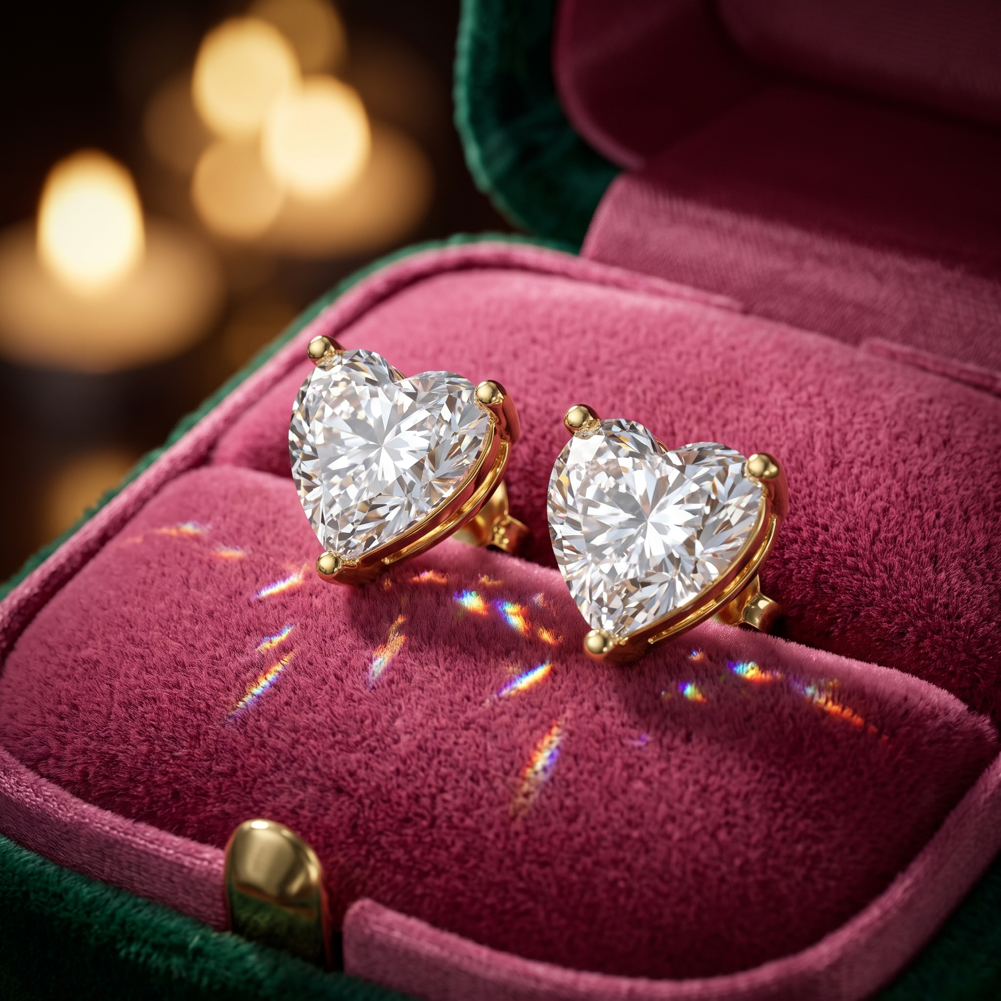 2.00 TCW Heart Diamond Earrings, Valentine's Day Gift for Her