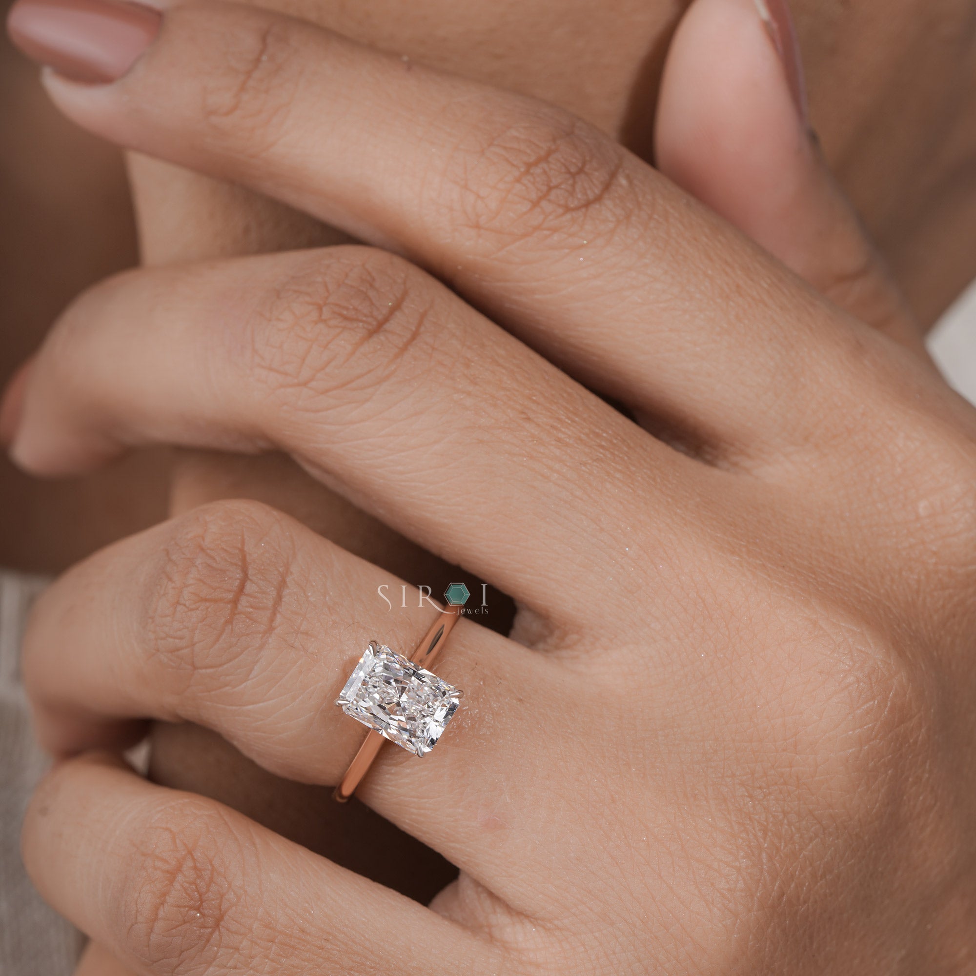 The "Ever glow" Radiant Cut Solitaire – Rose Gold Engagement Ring