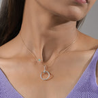 Rose Gold and Diamond Pave Circle Pendant