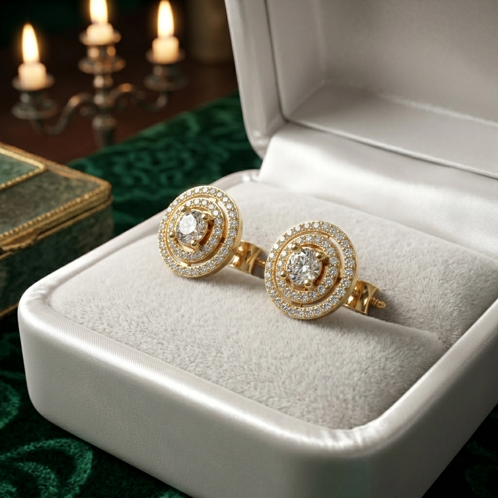 Modern Lab Grown Diamond Celestial Studs, Anniversary Gift