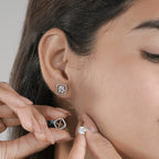 Classic Round Brilliant Diamond Halo Earrings