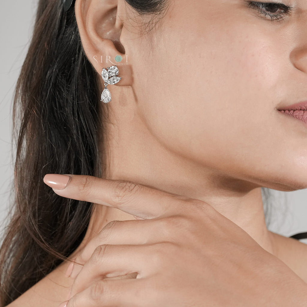 Flora Diamond Drop Earrings