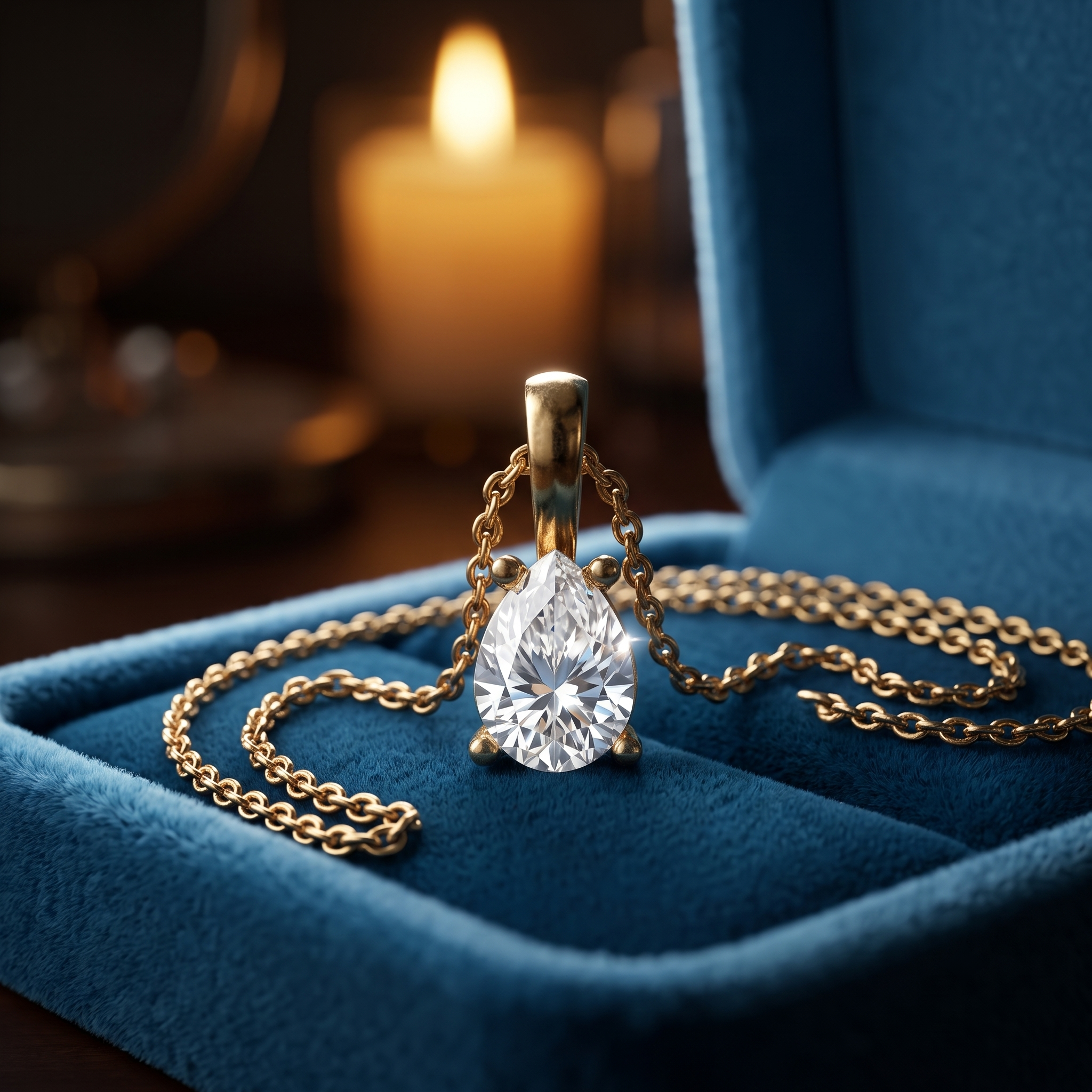 0.75 CT Pear Cut Lab Grown Diamond Pendant, Minimalist Solitaire Necklace (Customizable)