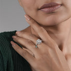 Radiant Cut Diamond Halo Engagement Ring