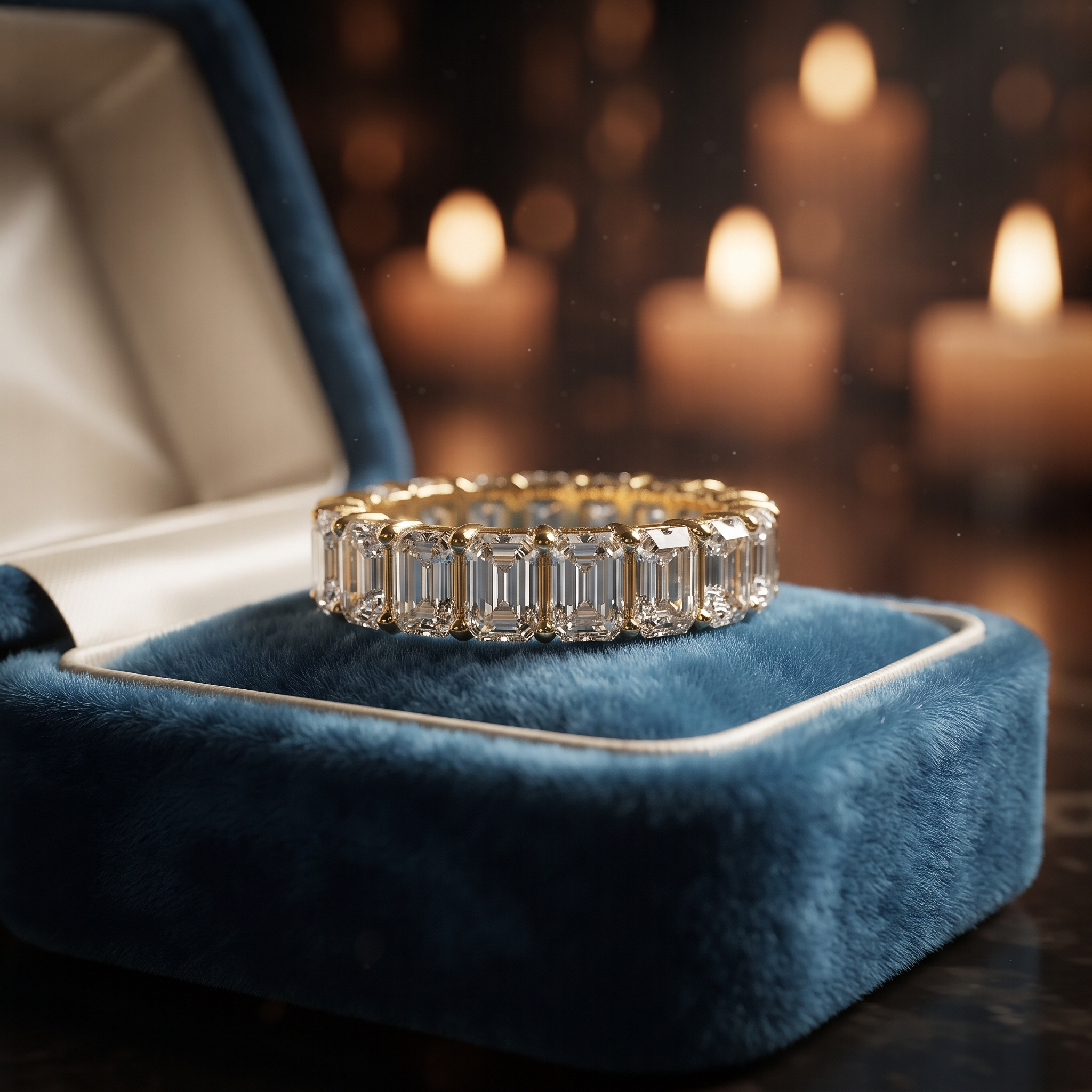 Emerald Cut Eternity Band In 10K/14K Gold Or Silver