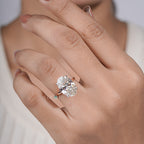 Oval Crushed Ice Solitaire Ring with Petite Claw Prongs