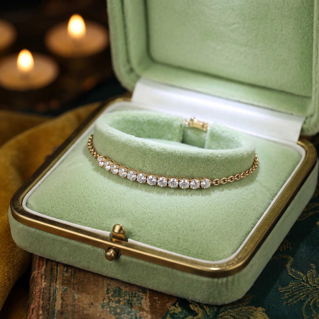 Dainty Diamond Bar Bracelet In 9K To 18K Gold Or Sterling Silver