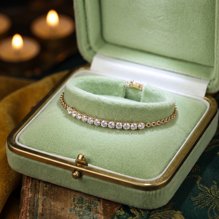 Dainty Diamond Bar Bracelet In 9K To 18K Gold Or Sterling Silver
