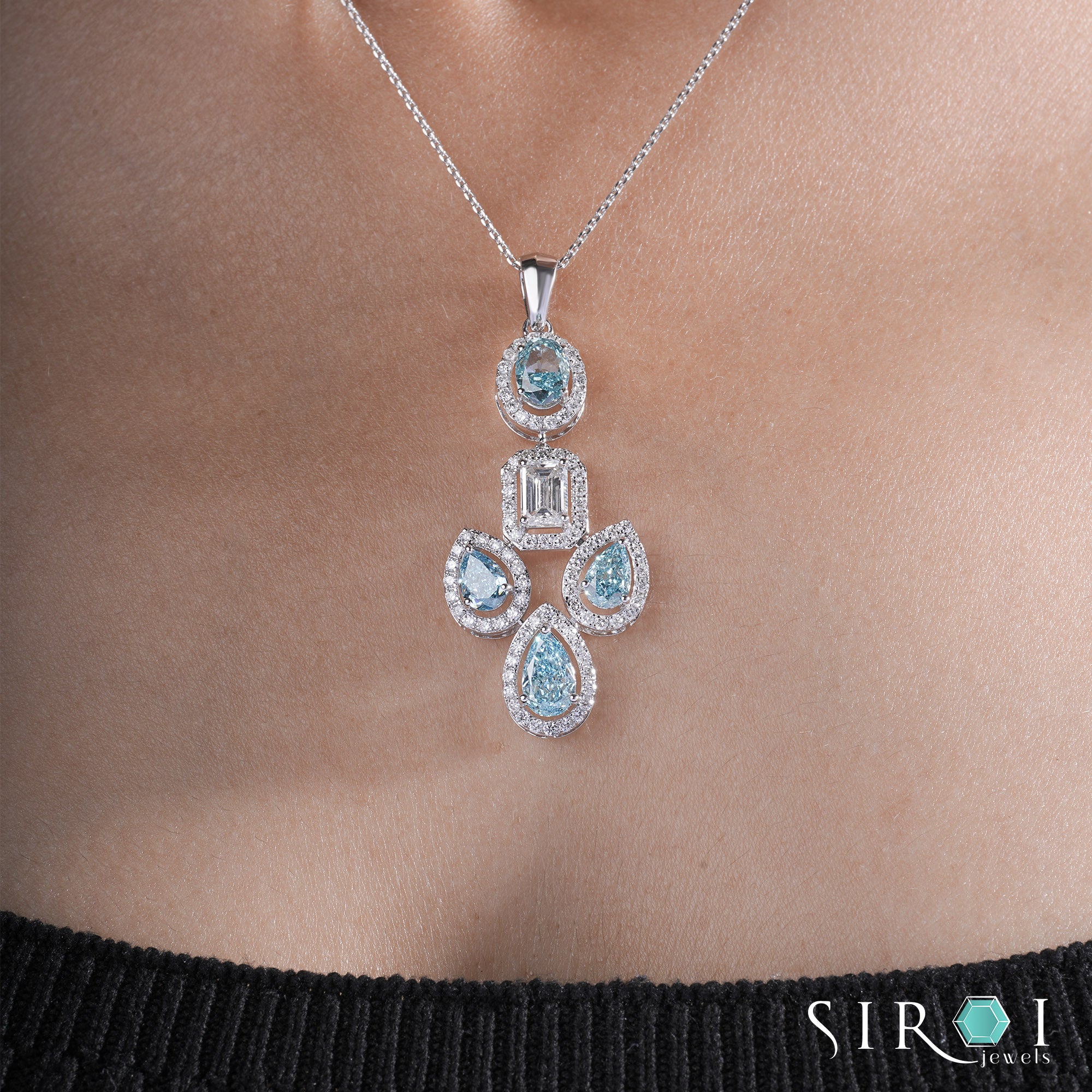 Classic Round Diamond Halo Pendant Gift for Her | Eco-Friendly Sparkle Only |