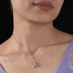 The Royal Princess-Cut Diamond Halo Pendant