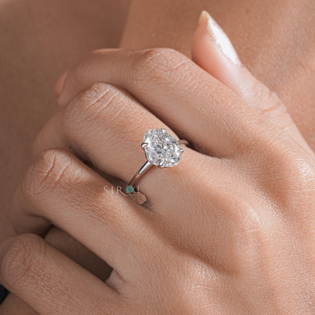 Oval Solitaire Diamond Ring