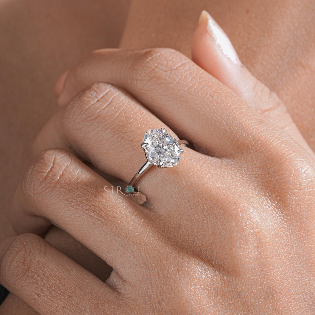 Oval Solitaire Diamond Ring