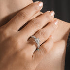 Princess-Cut Diamond Engagement Ring with Pave-Set Band