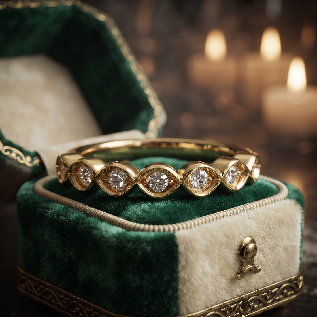 Marquise Eye Shape Diamond Wedding Band In 10K/14K Gold