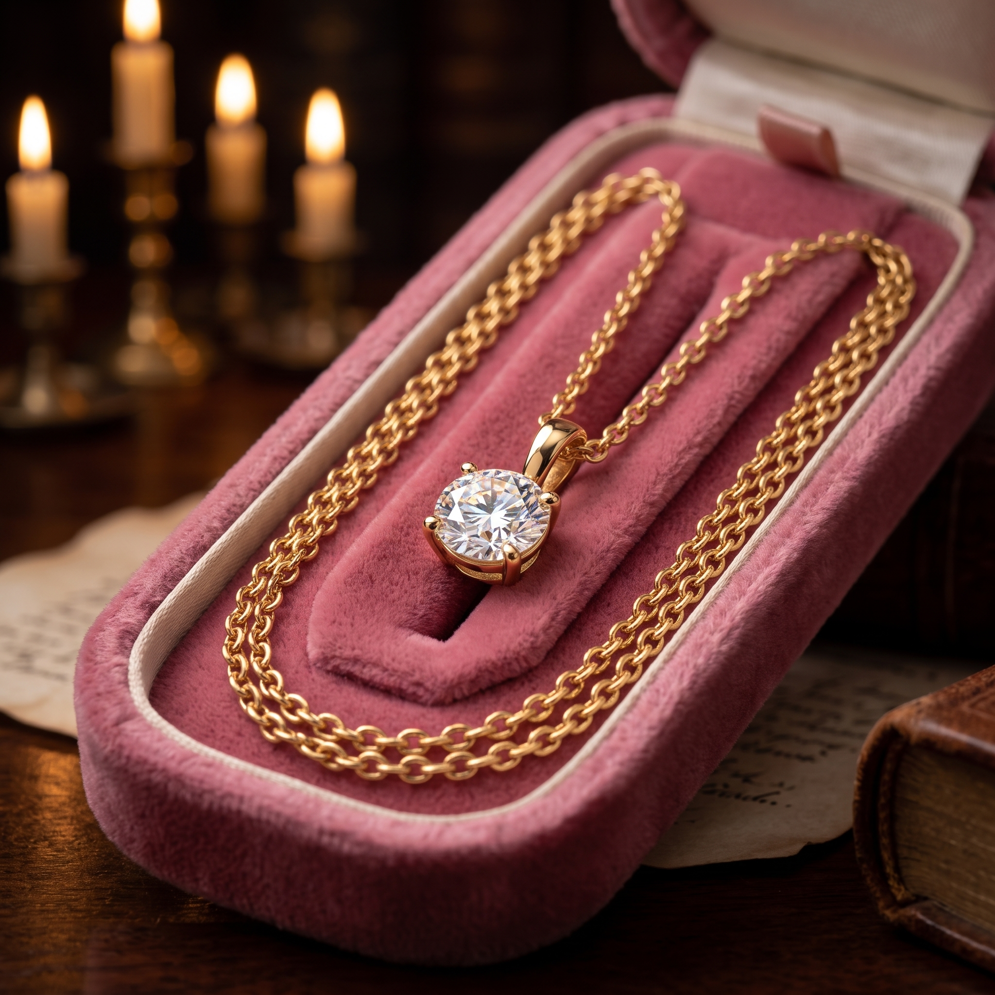 1.50 CT Lab Grown Diamond Pendant, 14K Gold Solitaire Necklace, Minimalist Daily Wear