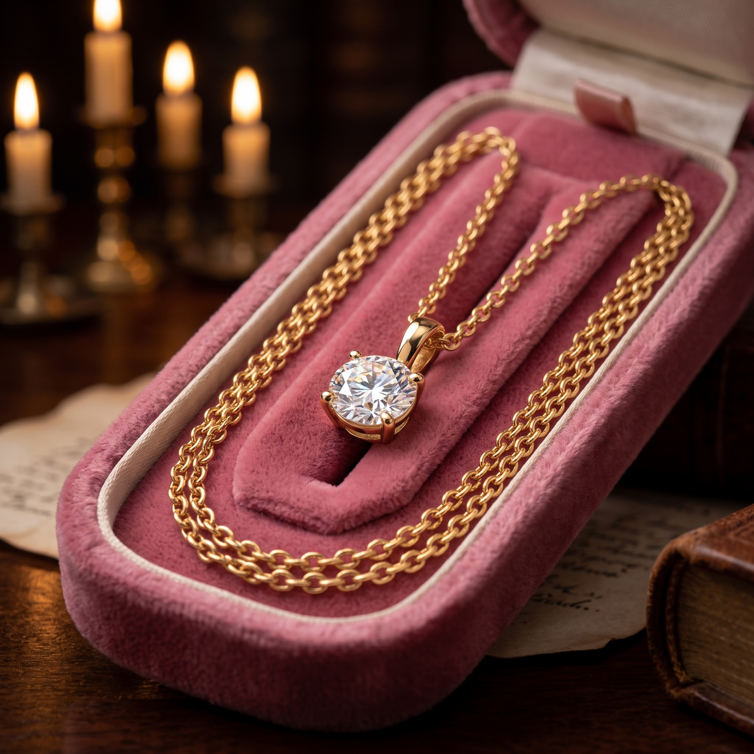 1.50 CT Lab Grown Diamond Pendant, 14K Gold Solitaire Necklace, Minimalist Daily Wear