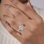Radiant & Emerald Cut Multi-Stone Diamond Ring – Art Deco Inspired Engagement Ring