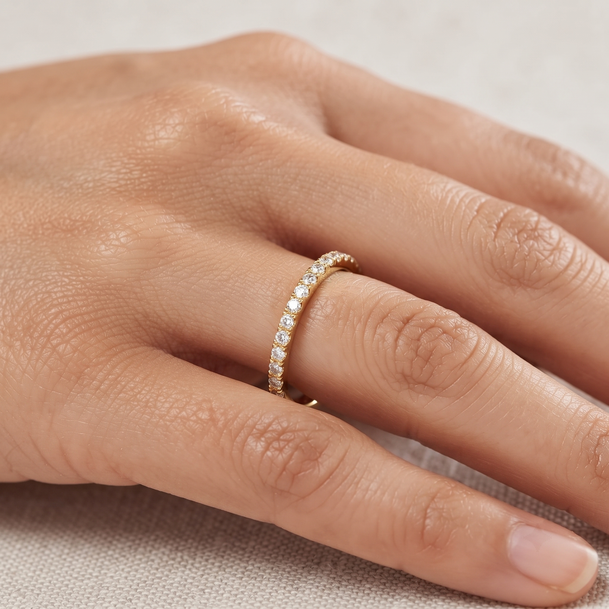 Round Cut Solitaire Engagement Ring & Matching Band Set, Yellow Gold, Milgrain Accents