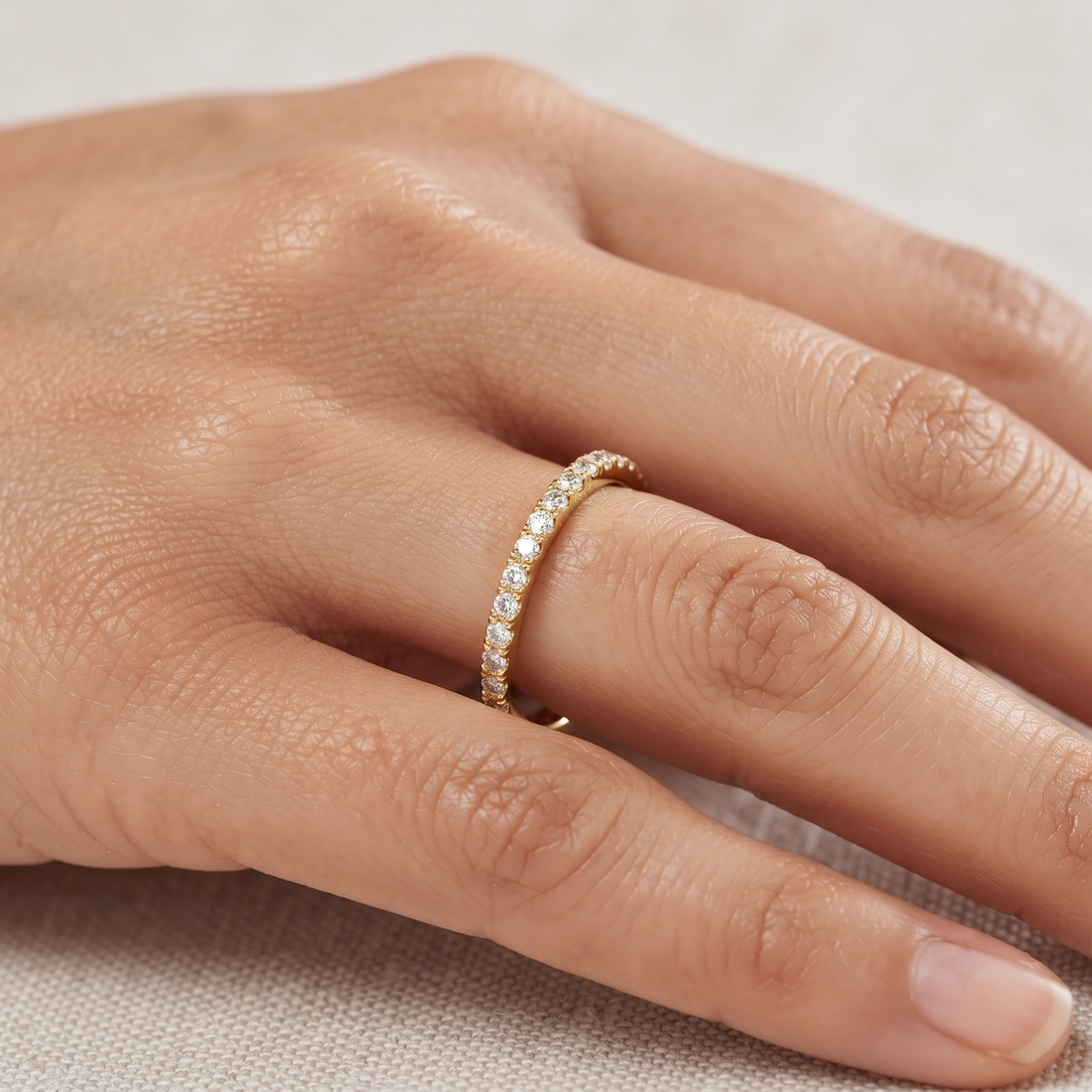 Round Cut Solitaire Engagement Ring & Matching Band Set, Yellow Gold, Milgrain Accents