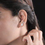 Emerald Cut Diamond Solitaire Stud Earrings