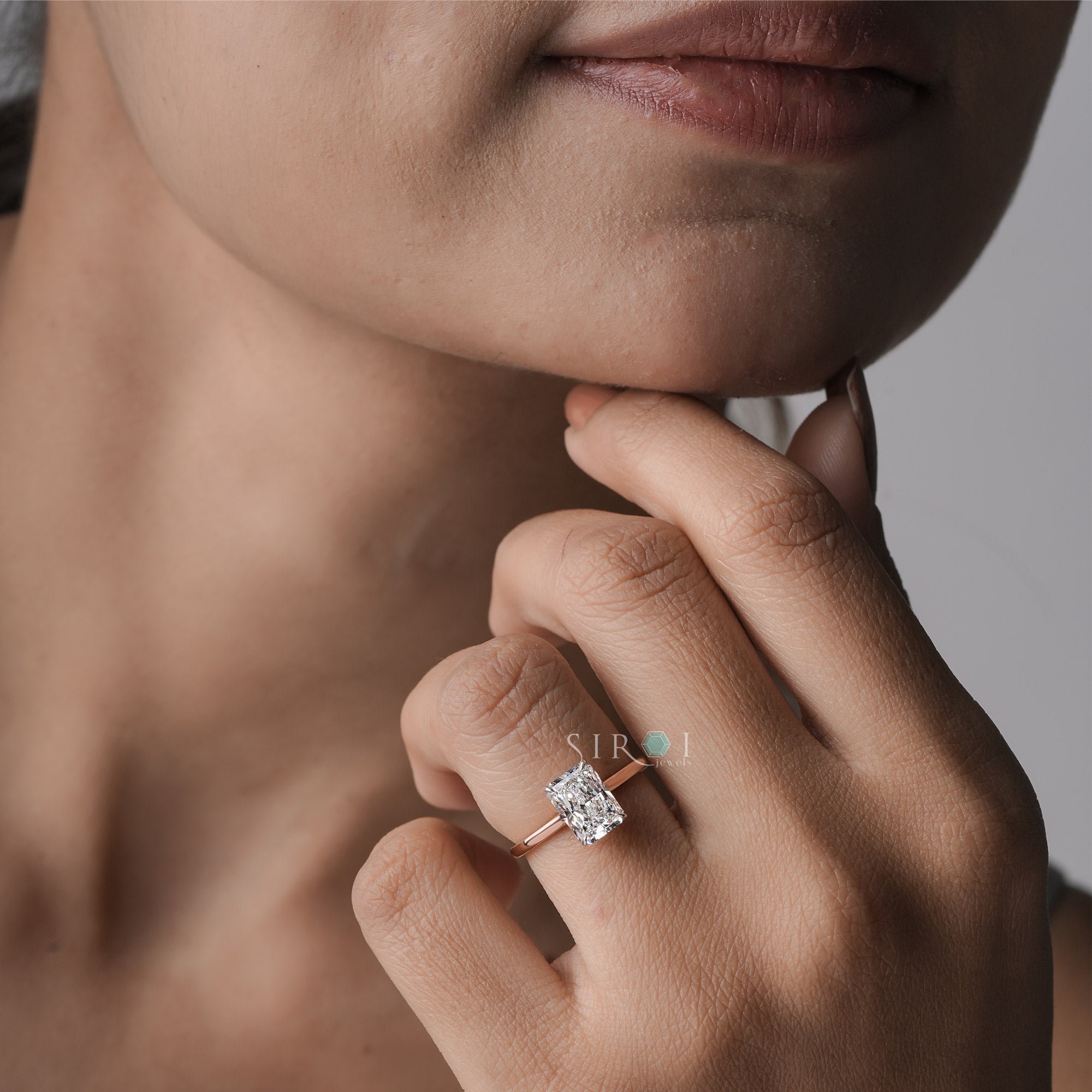 The "Ever glow" Radiant Cut Solitaire – Rose Gold Engagement Ring