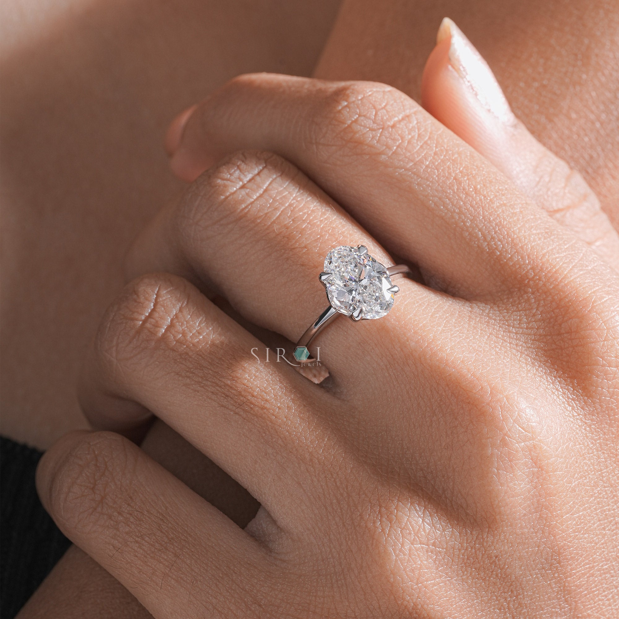 Oval Solitaire Diamond Ring