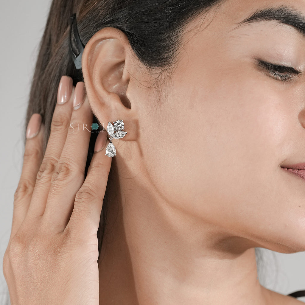 Flora Diamond Drop Earrings