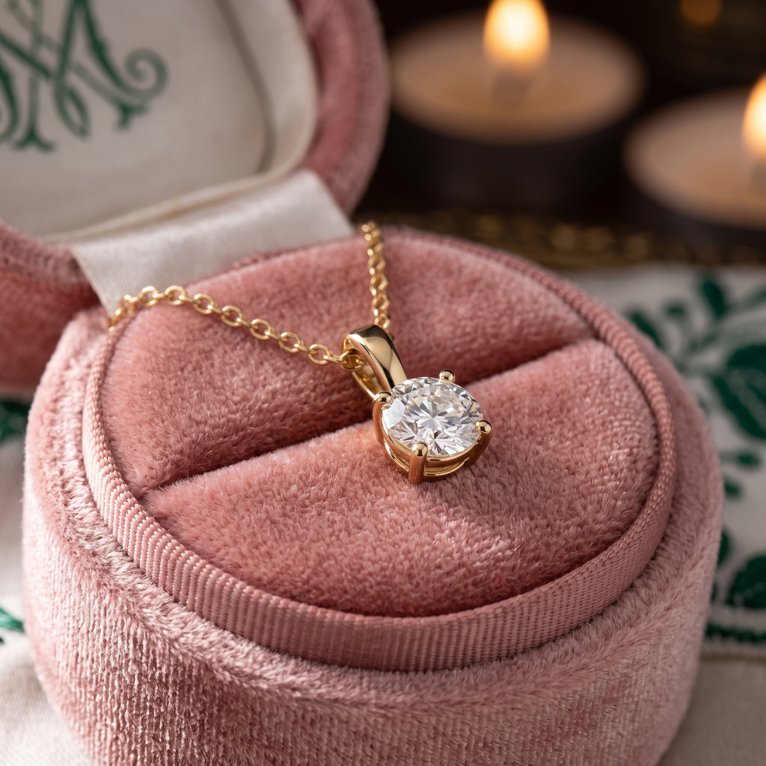 1.50 CT Lab Grown Diamond Pendant, 14K Gold Solitaire Necklace, Minimalist Daily Wear