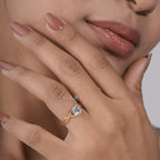 Solitaire Diamond Ring with Criss-Cross Shank, Yellow Gold Infinity Promise Ring