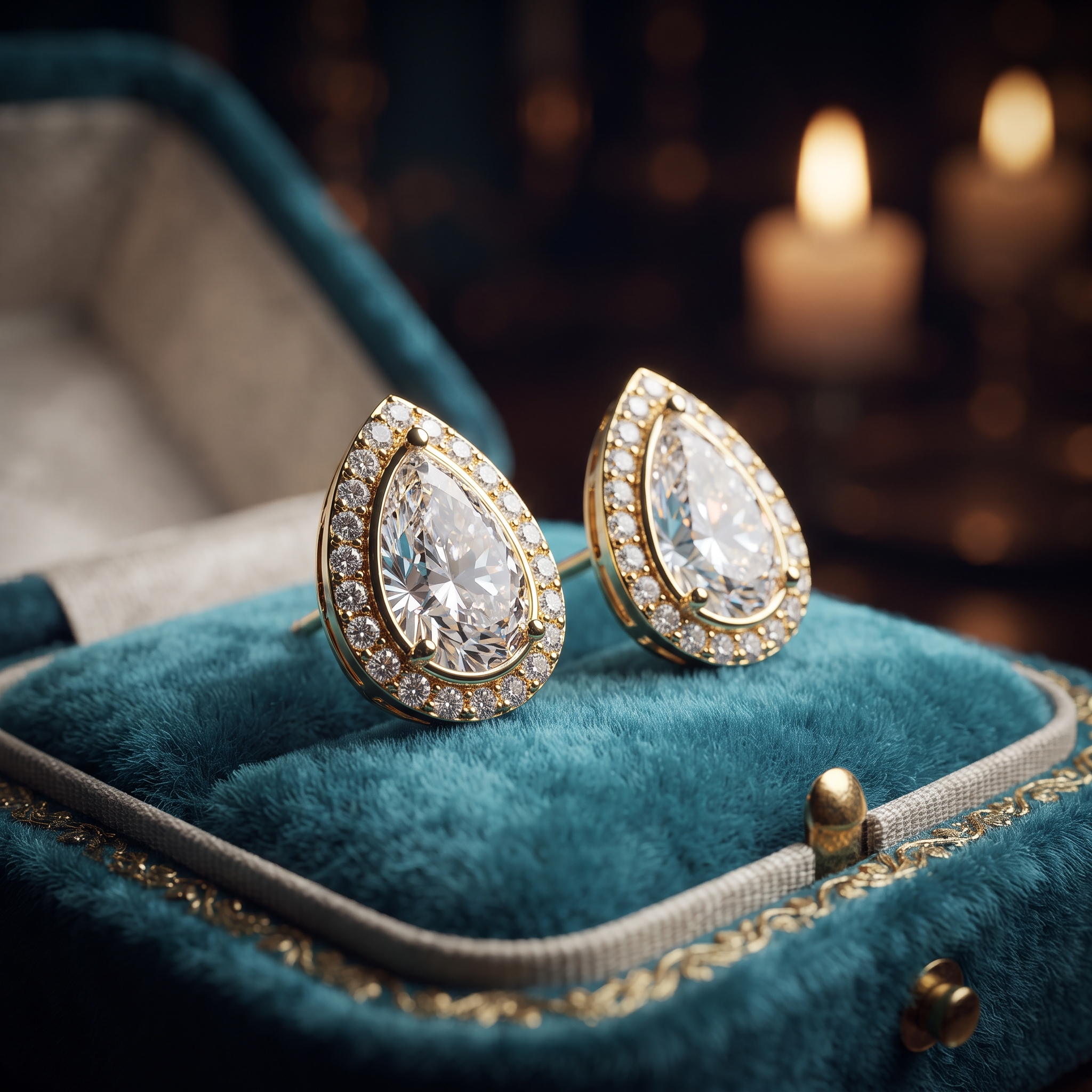 Teardrop Diamond Earrings