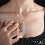Classic Round Diamond Halo Pendant Gift for Her | Eco-Friendly Sparkle Only |