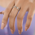 Caged Sparkle Diamond Stacking Ring