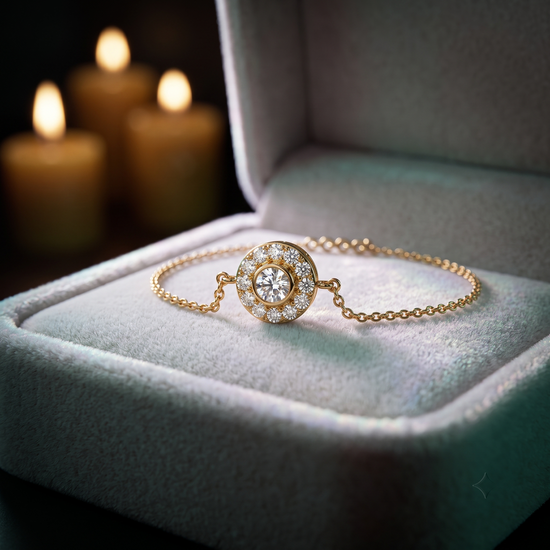 Genuine Diamond Halo Pendant In 9K Gold To 18K Gold, Sterling Silver