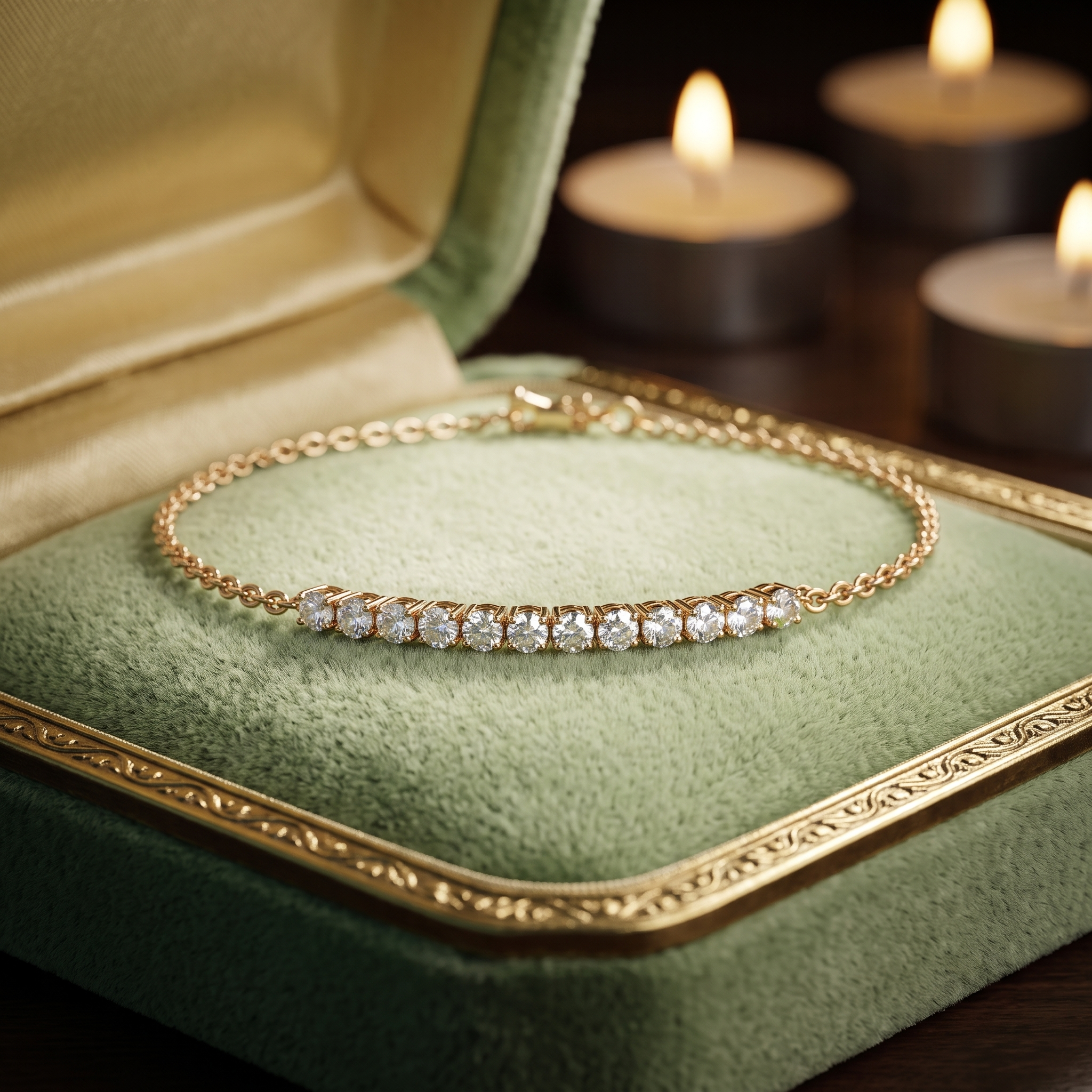 Dainty Diamond Bar Bracelet In 9K To 18K Gold Or Sterling Silver