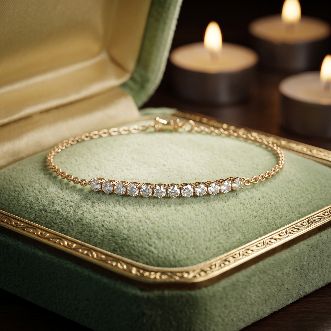 Dainty Diamond Bar Bracelet In 9K To 18K Gold Or Sterling Silver