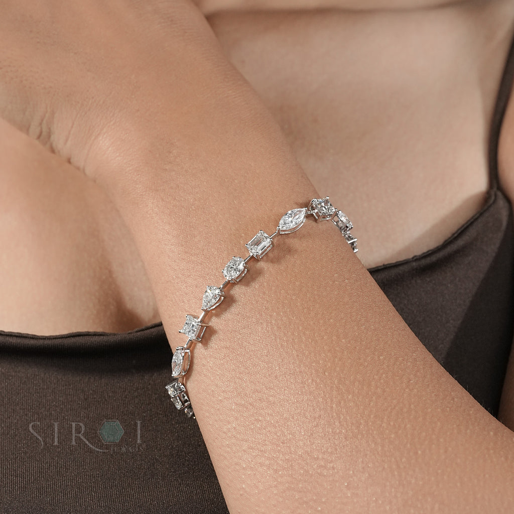 The 'River of Light' Multi-Cut Diamond Line Bracelet