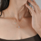 Rose Gold Teardrop Diamond Solitaire Pendant