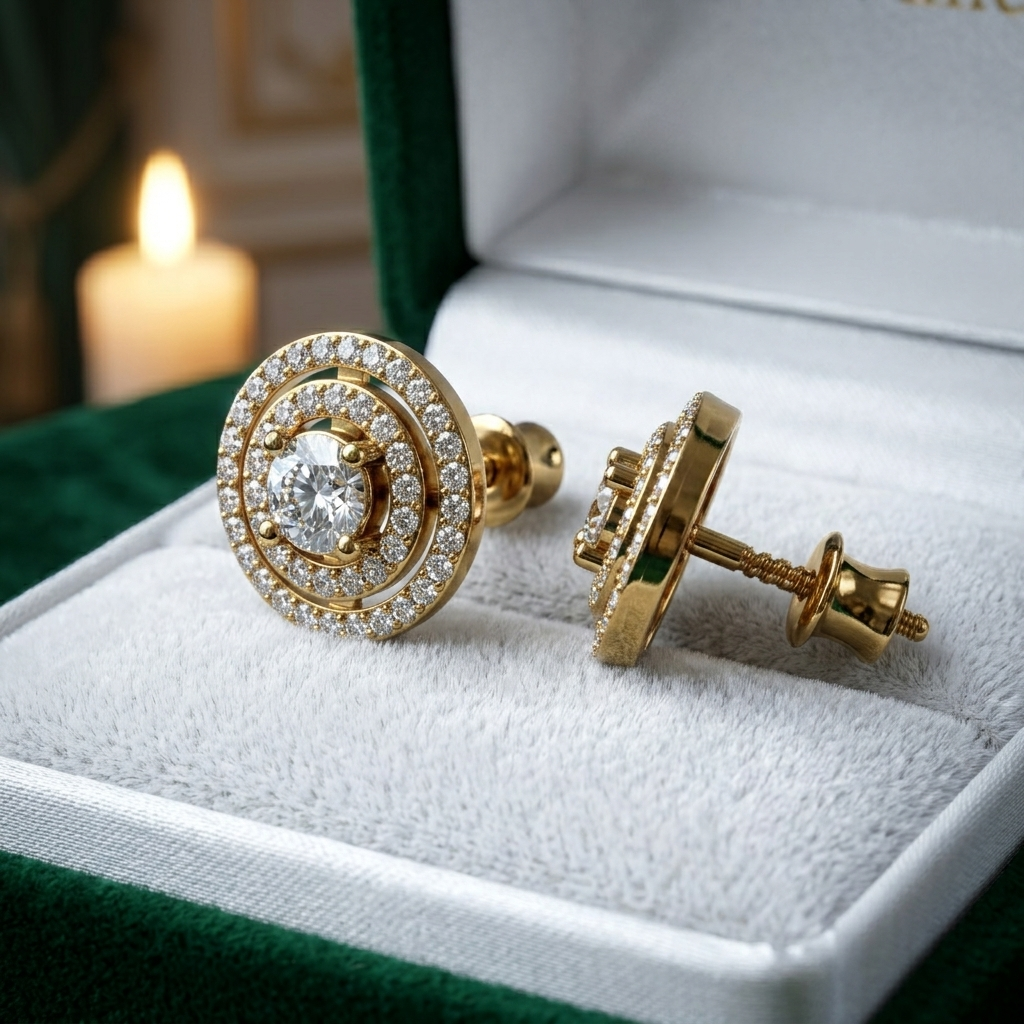 Modern Lab Grown Diamond Celestial Studs, Anniversary Gift